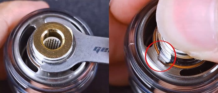 extraction et insertion de la resistance - Clearomiseur Zeus Sub Ohm Geekvape