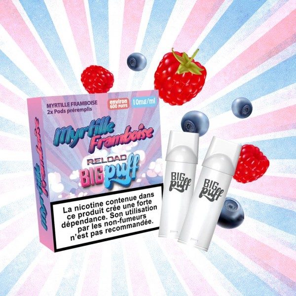 pod myrtille framboise big puff reload pack 2 - Comment recharger une Puff ?