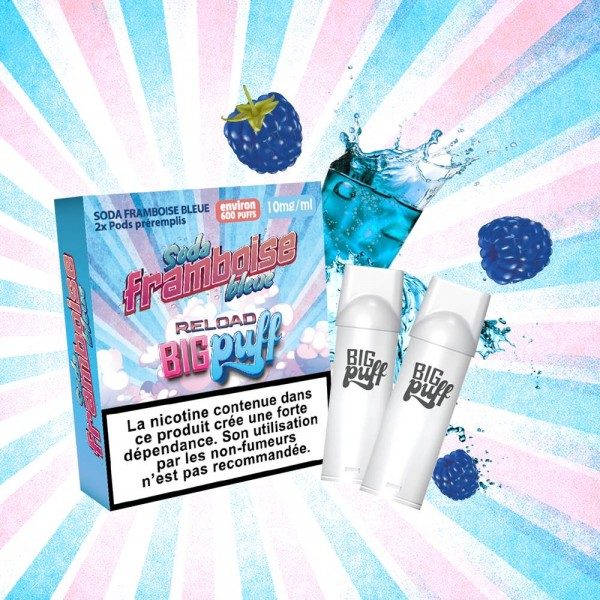 pod soda framboise bleue big puff reload pack 2 - Comment recharger une Puff ?