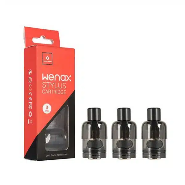 GeekVape Wenax Stylus Cartridge - 3er Pack, 2 Ml Tankvolumen, Ohne Nikotin, Für Wenax Stylus E-Zigaretten