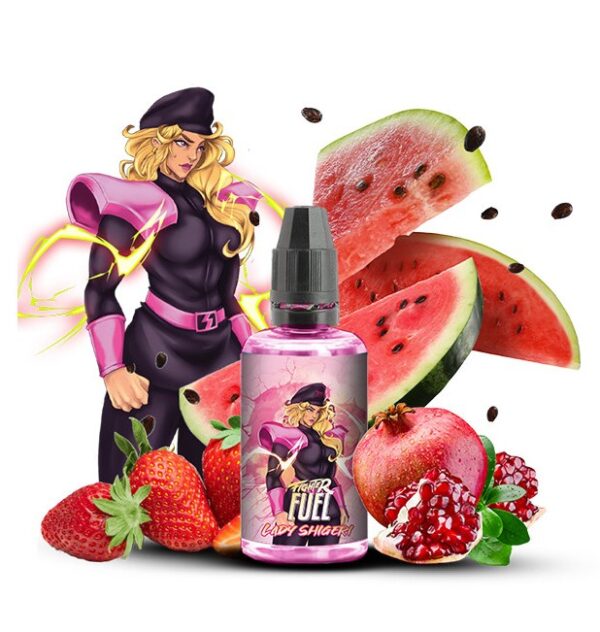Arôme Concentré DIY Pastèque, Fraise & Grenade – Lady Shigeri 30ml – Fighter Fuel / Maison Fuel
