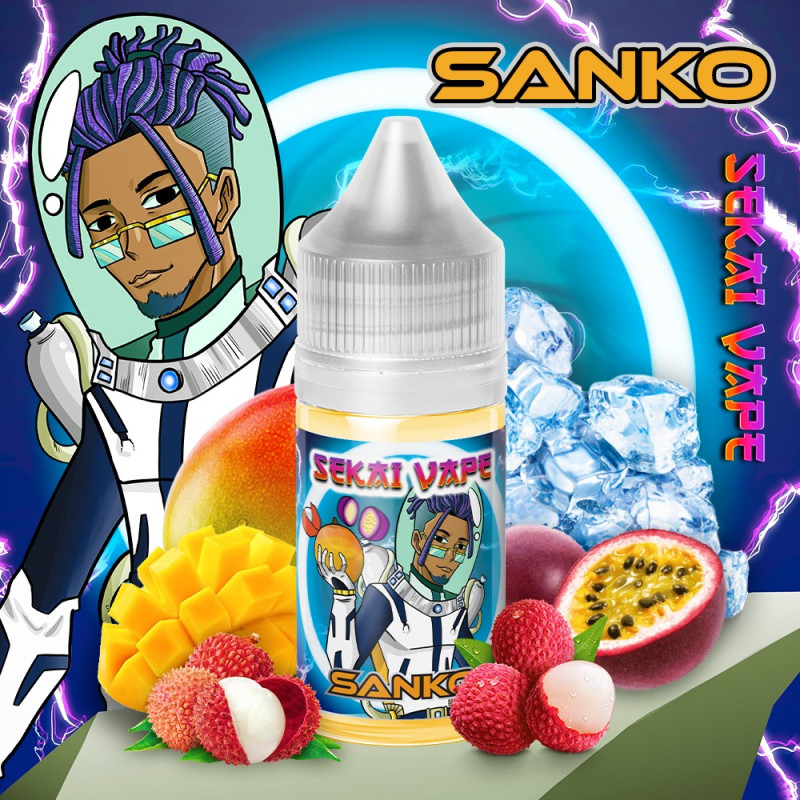 Arôme Concentré Mangue, Passion, Litchi & Fraîcheur – Sanko 30ml – Sekai Vape Arôme Concentré Mangue, Passion, Litchi & Fraîcheur – Sanko 30ml – Sekai Vape