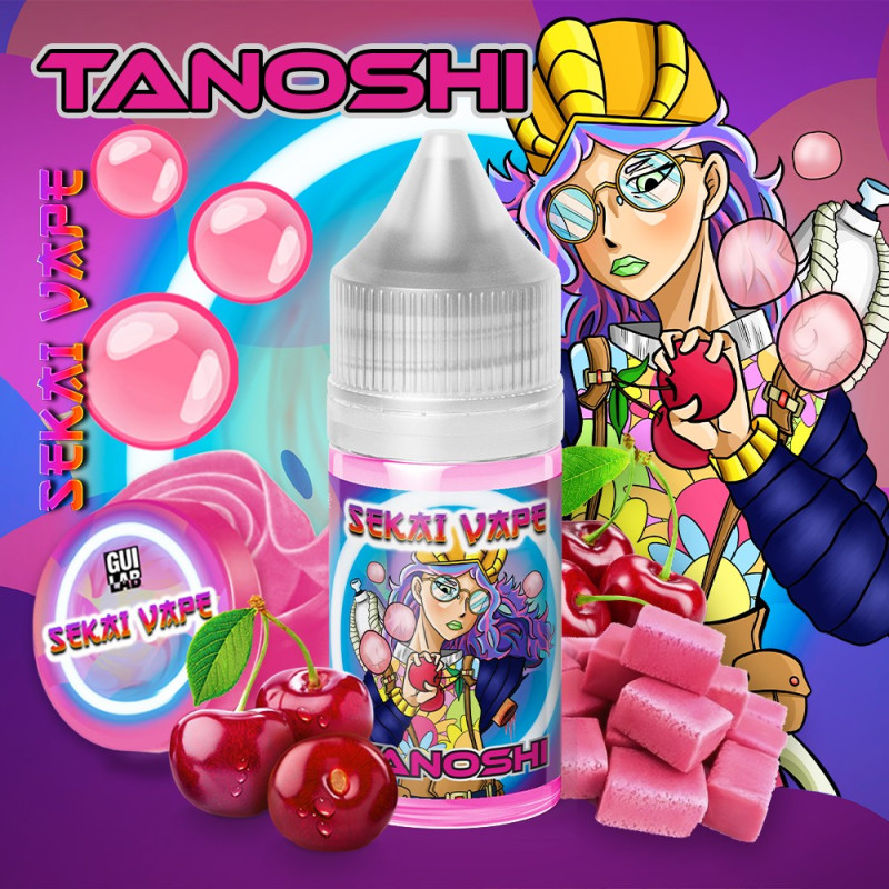 Arôme Concentré Bubble Gum & Cerise – Tanoshi 30ml – Sekai Vape Arôme Concentré Bubble Gum & Cerise – Tanoshi 30ml – Sekai Vape