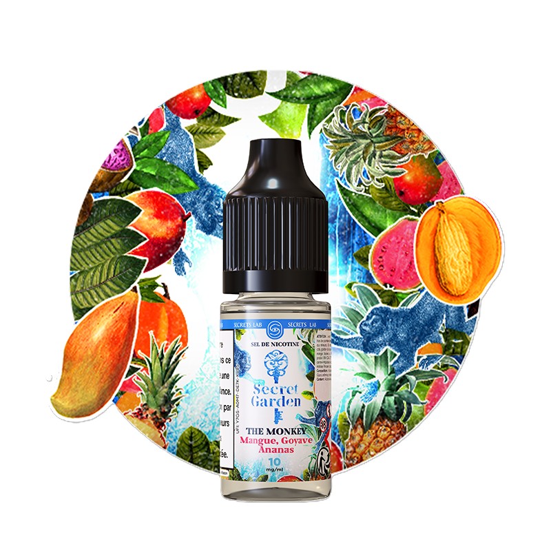 E-liquide Mangue, Goyave & Ananas – The Monkey Salt 10 ml – Secret Garden / Secret’s Lab E-liquide Mangue, Goyave & Ananas – The Monkey Salt 10 ml – Secret Garden / Secret’s Lab