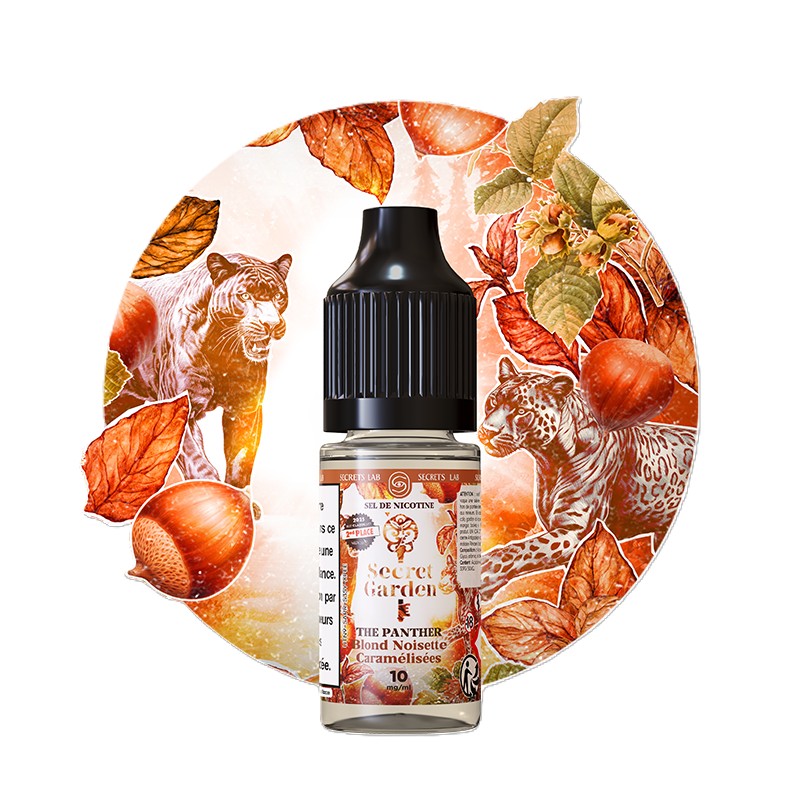 E-liquide Tabac Blond, Noisette & Caramel – The Panther Salt 10 ml – Secret Garden / Secret’s Lab E-liquide Tabac Blond, Noisette & Caramel – The Panther Salt 10 ml – Secret Garden / Secret’s Lab