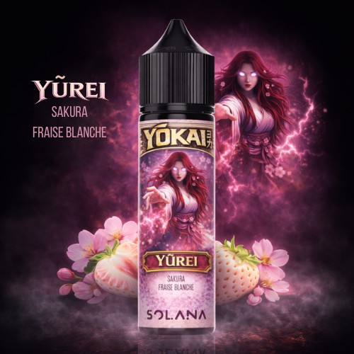E-liquide Sakura, Fraise Blanche & Fraîcheur – Yurei 50ml – Yokai / Solana