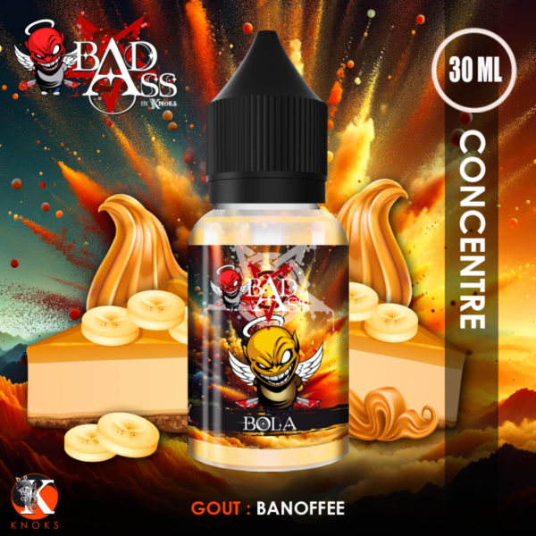 Arôme Concentré DIY Gâteau Banane Caramel – Bola 30ml – Bad Ass / Knoks