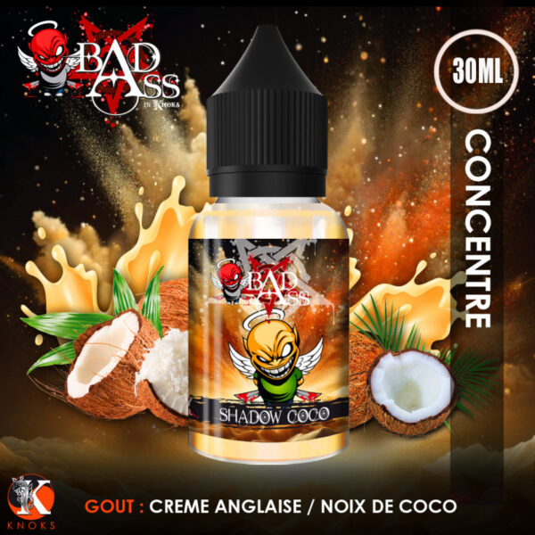 Arôme Concentré DIY Crème Anglaise & Noix de Coco – Shadow Coco 30ml – Bad Ass / Knoks