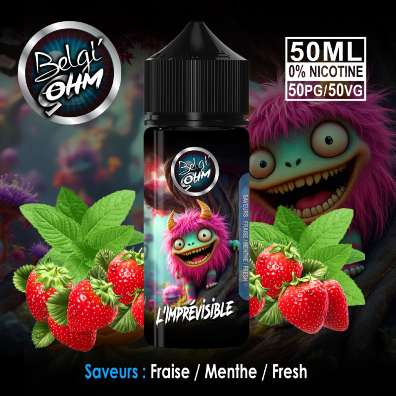 E-liquide Fraise & Menthe Verte – L’Imprévisible 50ml – Belgi’Ohm E-liquide Fraise & Menthe Verte – L’Imprévisible 50ml – Belgi’Ohm