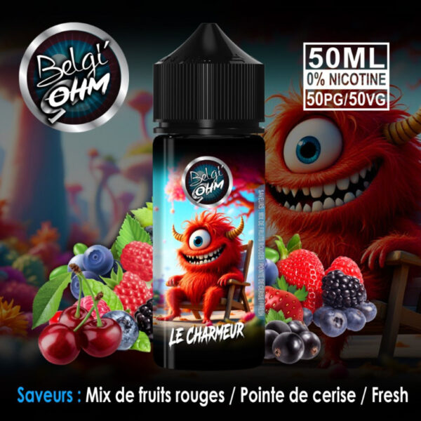 E-liquide Fruits Rouges, Cerise & Fraîcheur – Le Charmeur 50ml – Belgi’Ohm