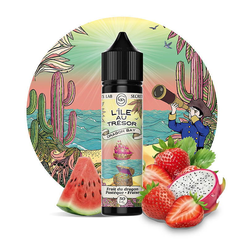 E-liquide Fruit du Dragon, Pastèque & Fraise – Dragon Bay 50ml – L’Ile au Trésor / Secret’s LAb E-liquide Fruit du Dragon, Pastèque & Fraise – Dragon Bay 50ml – L’Ile au Trésor / Secret’s LAb