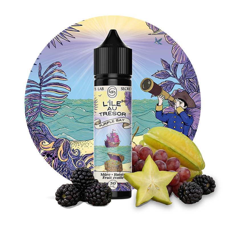 E-liquide Mûre, Raisin & Carambole – Purple Bay 50ml – L’Ile au Trésor / Secret’s LAb E-liquide Mûre, Raisin & Carambole – Purple Bay 50ml – L’Ile au Trésor / Secret’s LAb