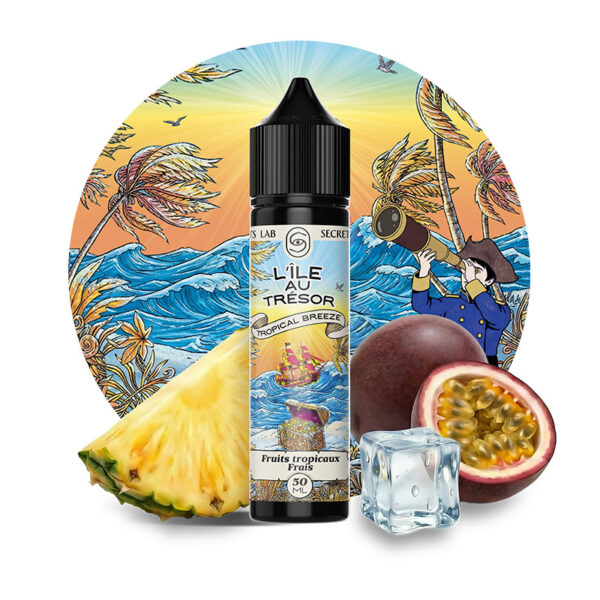 E-liquide Ananas, Fruit de la Passion & Fraîcheur – Tropical Breeze 50ml – L’Ile au Trésor / Secret’s LAb E-liquide Ananas, Fruit de la Passion & Fraîcheur – Tropical Breeze 50ml – L’Ile au Trésor / Secret’s LAb