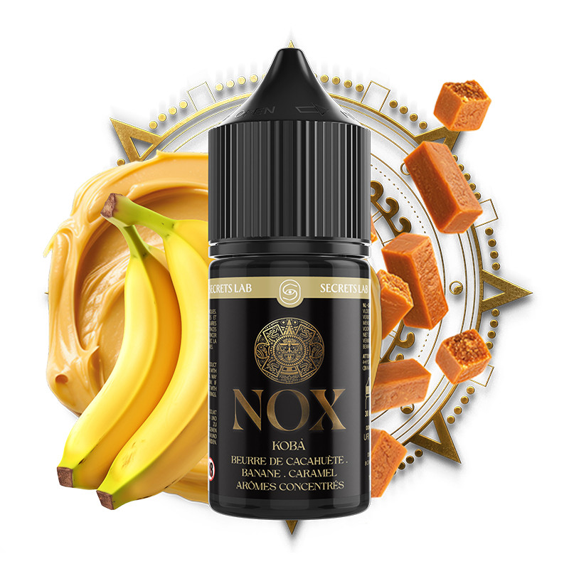 Arôme Concentré DIY Banane, Caramel & Beurre de Cacahuète – Koba 30ml – NOX / Secret’s LAb Arôme Concentré DIY Banane, Caramel & Beurre de Cacahuète – Koba 30ml – NOX / Secret’s LAb