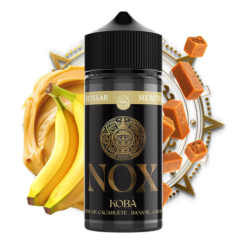 E-liquide Banane, Caramel & Beurre de Cacahuètes – Koba 50ml – NOX / Secret’s LAb E-liquide Banane, Caramel & Beurre de Cacahuètes – Koba 50ml – NOX / Secret’s LAb